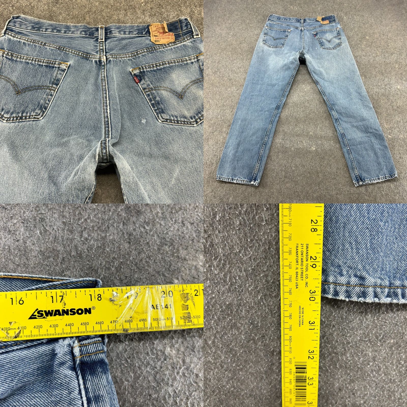 Levi's VINTAGE Levi's 501 Jeans Mens 36x30 Blue Straight Light Wash Distressed UK 90s Mens Size US 36 / EU 52 - 10 Thumbnail