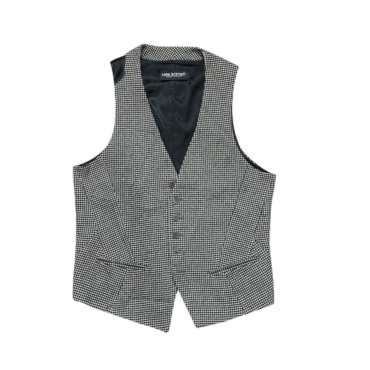Neil Barrett Houndstooth Wool Cashmere Vest Waistcoat Italy