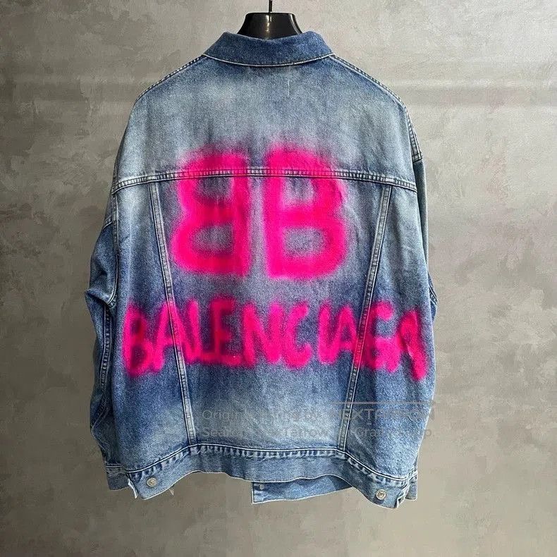 Balenciaga Balenciaga Blue Logo Denim Jacket. Size US S / EU 44-46 / 1 - 1 Thumbnail