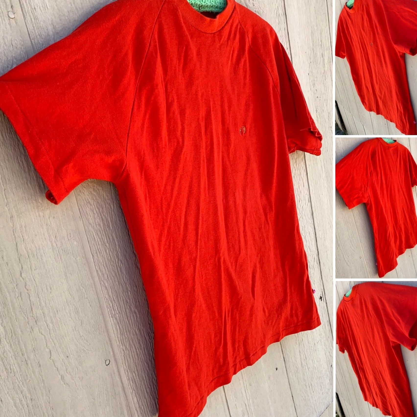 Hang Ten VINTAGE Hang Ten Raglan T Shirt Embroidered Logo Tee 70s 80s 1970s M Red Mens Shirt Size US M / EU 48-50 / 2 - 2 Thumbnail