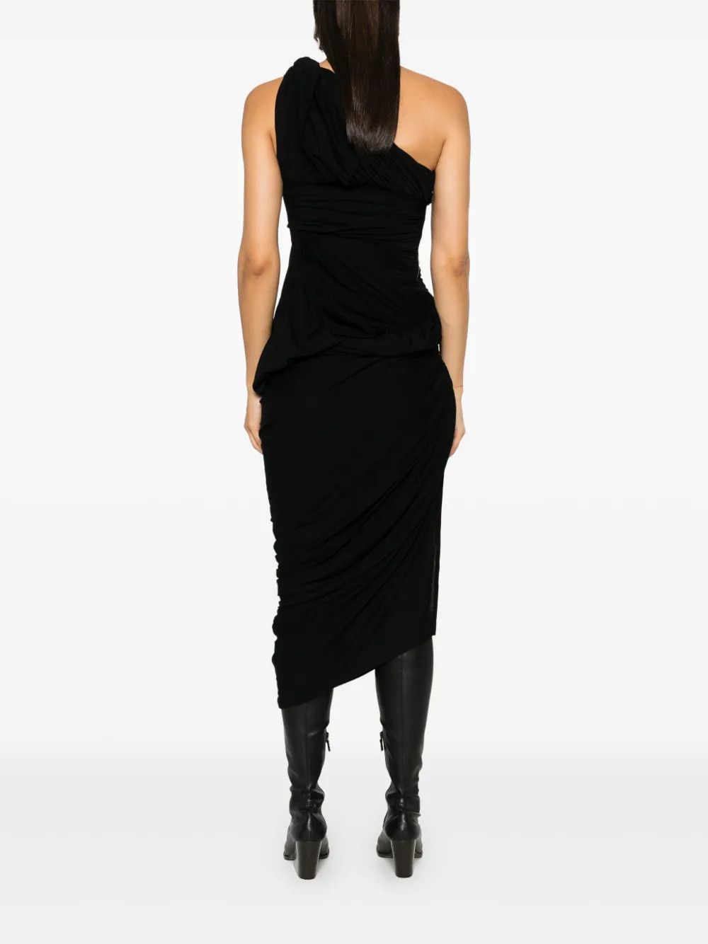 Rick Owens o1y0126 Midi Dress in Black Size M / US 6-8 / IT 42-44 - 4 Thumbnail