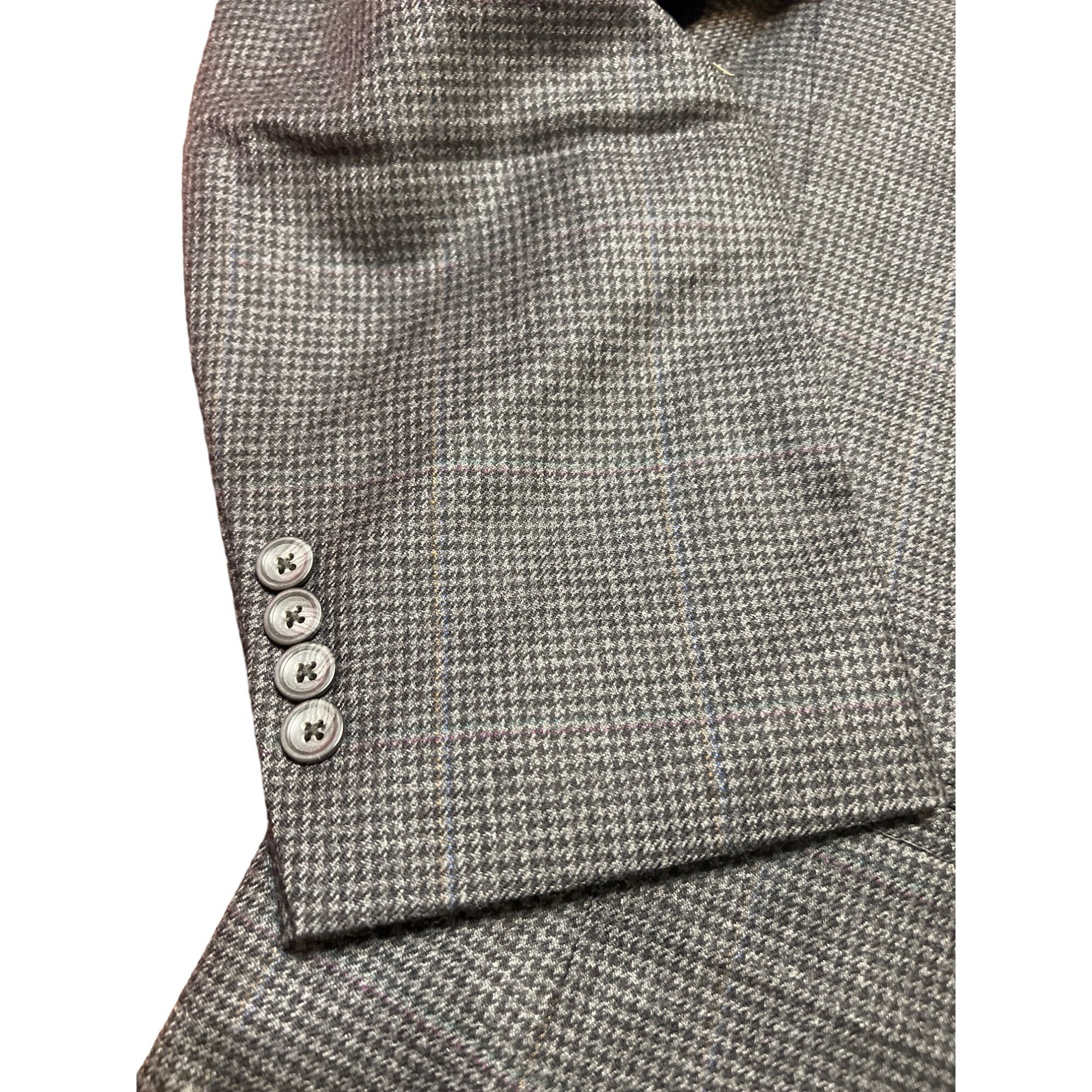 Oscar De La Renta Oscar De La Renta Mens Grey 42L Blazer 100% Lambswool 2 Butt Size 42L - 3 Thumbnail