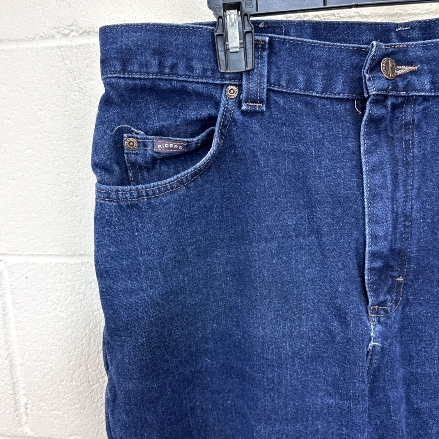 Vintage VINTAGE Riders by Lee Jeans Women Buckle Back Relaxed Fit 90s 16M Dark Wash Denim Boho Womens Size 38" / US 16 / IT 52 - 2 Thumbnail