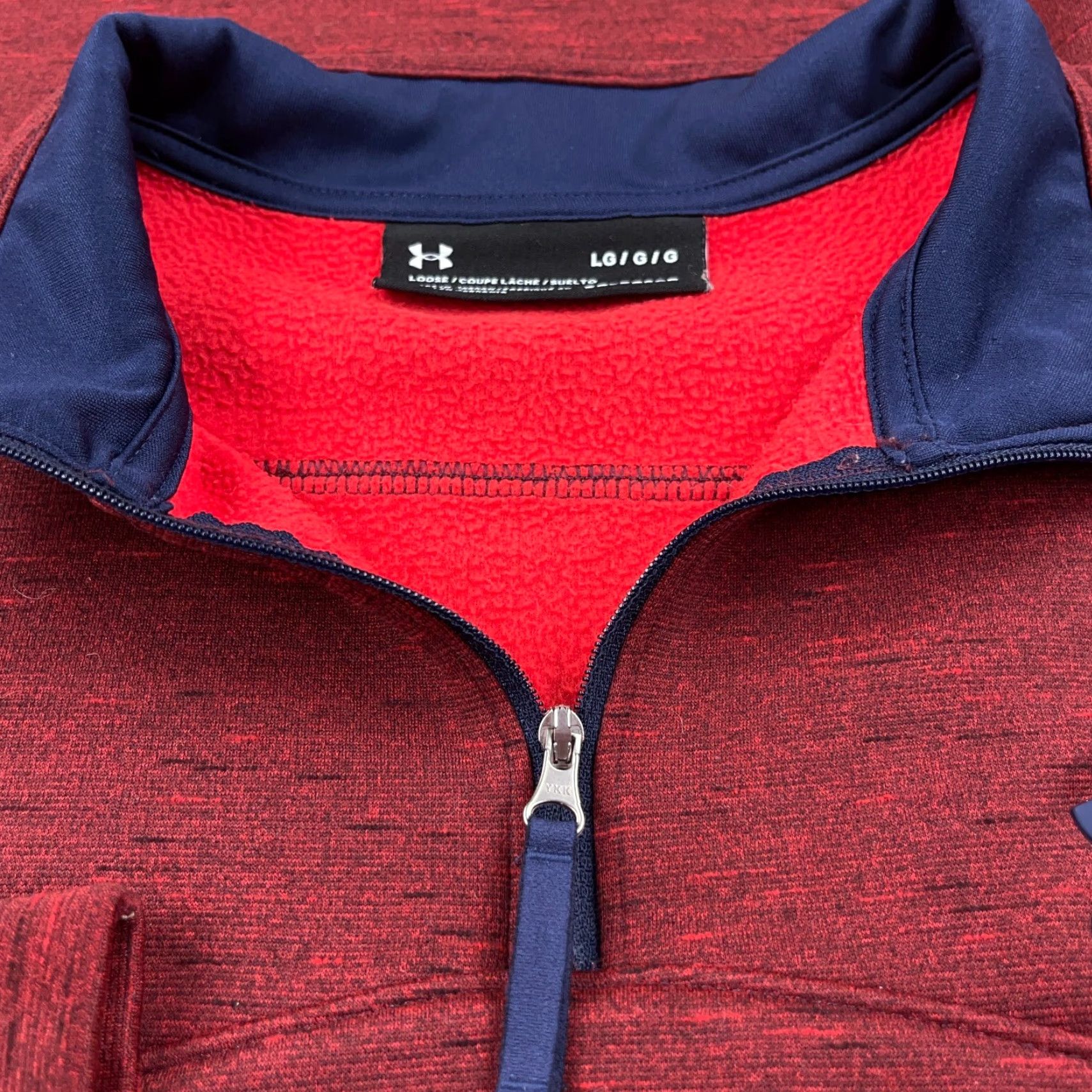 Under Armour Under Armour Sweatshirt Men Large Red Pullover Zip Mock Neck Golf Heather Size US L / EU 52-54 / 3 - 4 Thumbnail
