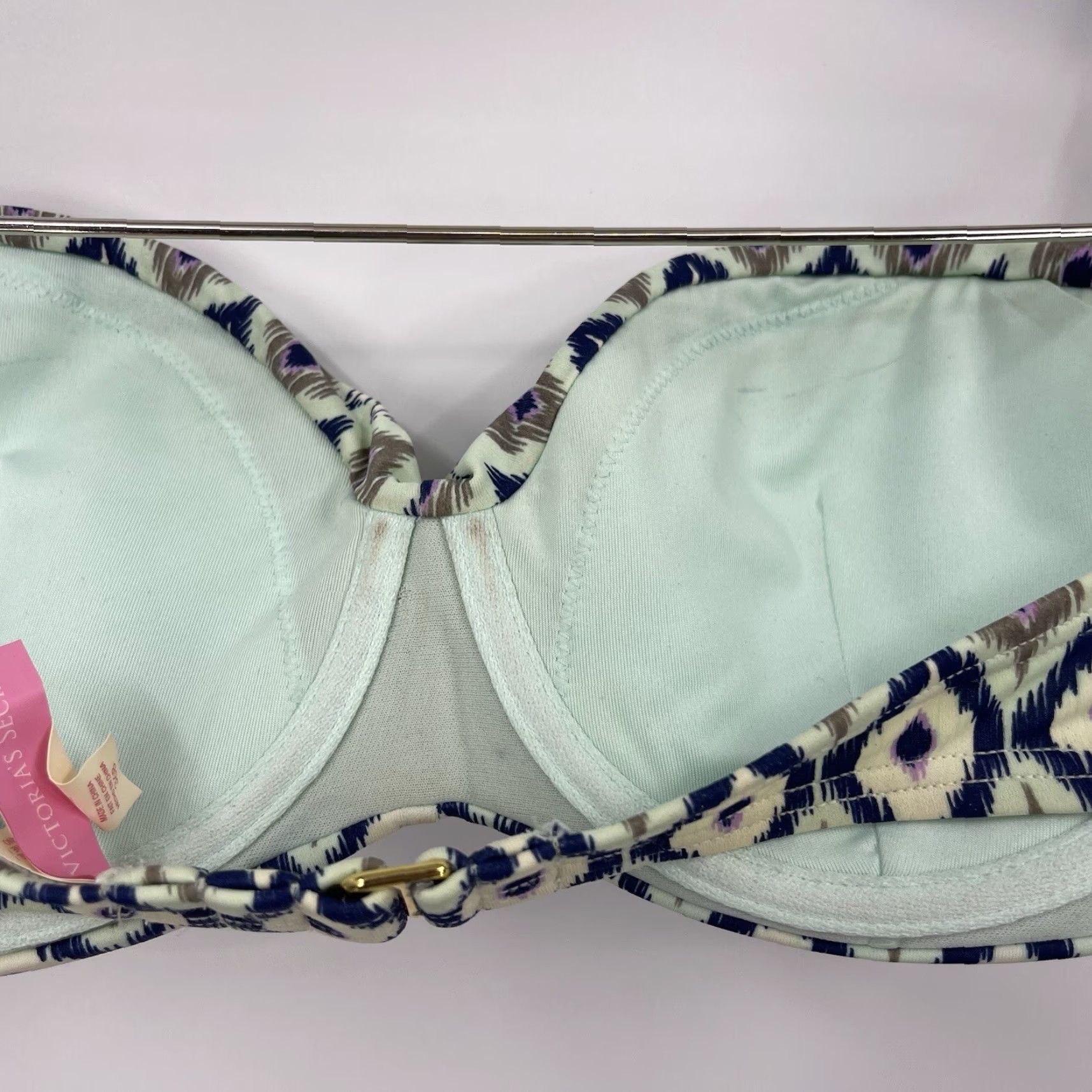 Victoria's Secret Victoria's Secret Bikini Top Women's 36B Lined Bandeau Ikat Strapless Ivory Size XS / US 0-2 / IT 36-38 - 6 Thumbnail