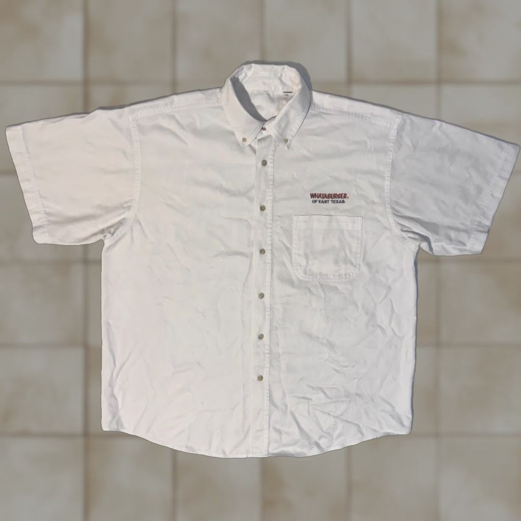 Vintage VINTAGE Whataburger Shirt Short Sleeve Button-Up XL White Logo Embroidered Men Button-Down Classic Casual Size US XL / EU 56 / 4 - 1 Thumbnail