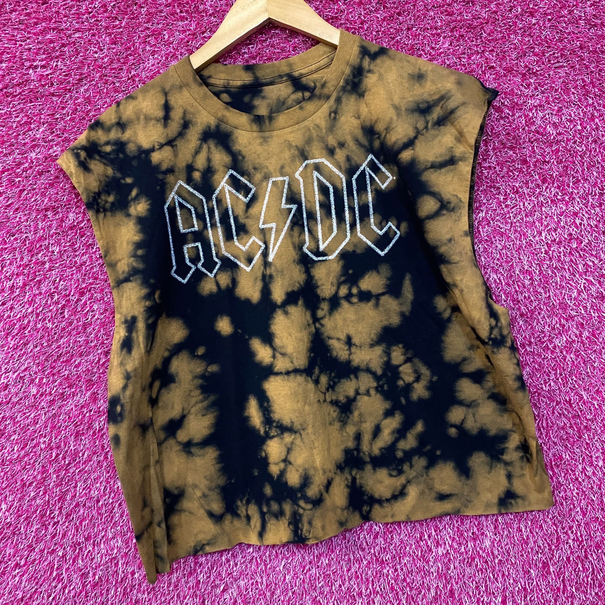 AC/DC AC/DC Tie Dye Rock Band Sleeveless Croptop Large Size L / US 10 / IT 46 - 3 Thumbnail
