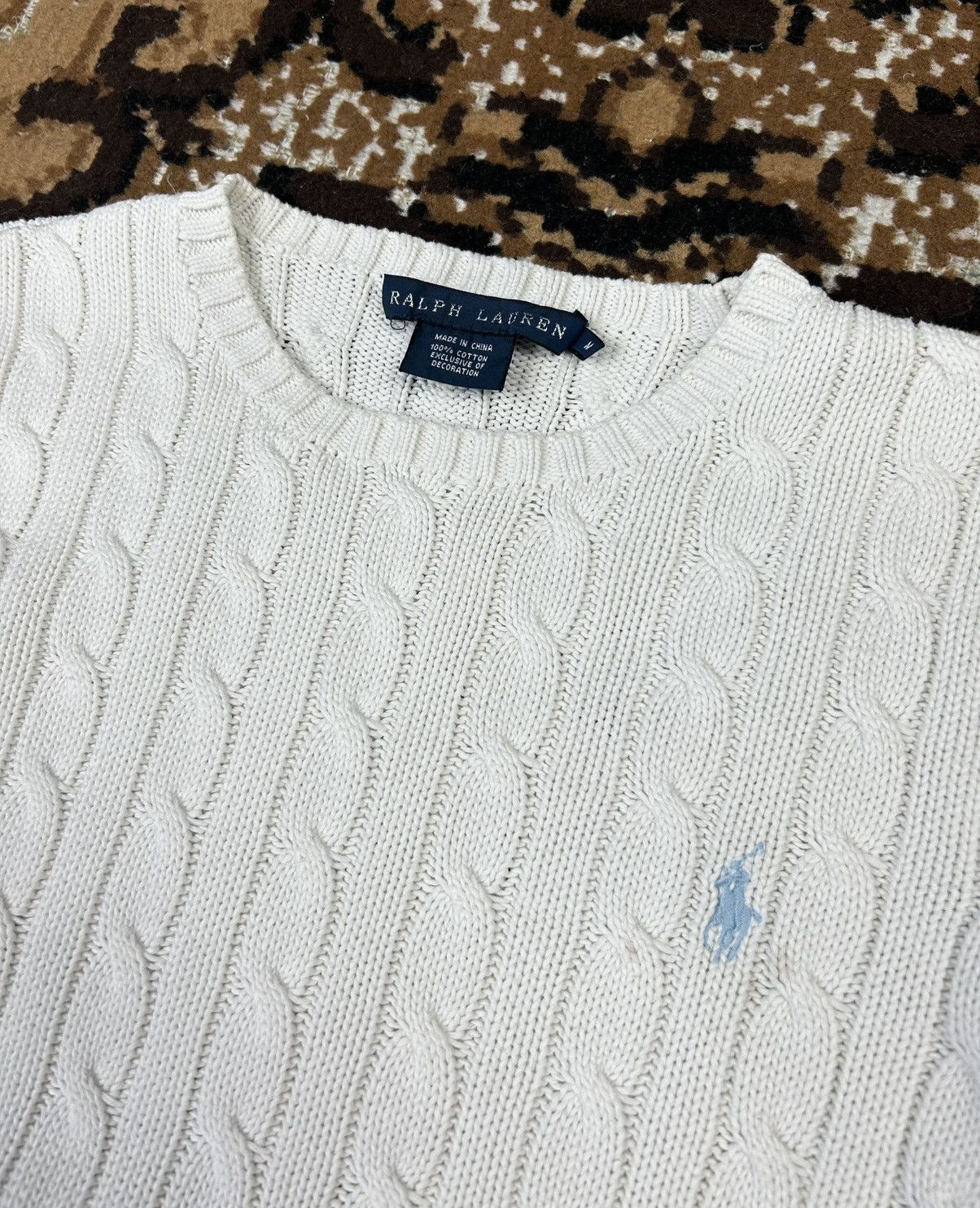 Polo Ralph Lauren × Vintage Vintage Polo Ralph Lauren White Knitted Sweater M size Size M / US 6-8 / IT 42-44 - 5 Thumbnail