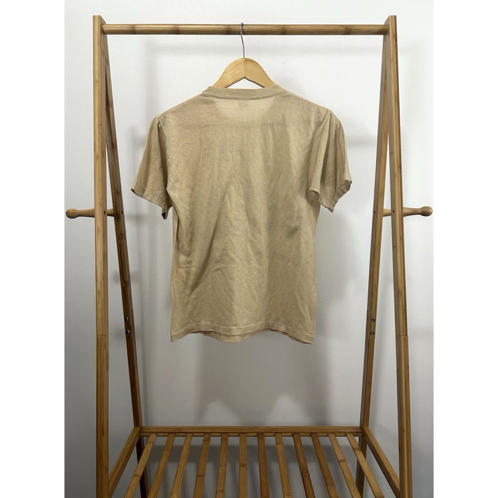 Vintage VINTAGE RARE 80s Dale Earnhardt #3 Wrangler Nascar Racing T-Shirt M Tan Nascar, Racing, 80s, PRAISE DALE Mens Shirt M Tan Size US M / EU 48-50 / 2 - 4 Thumbnail