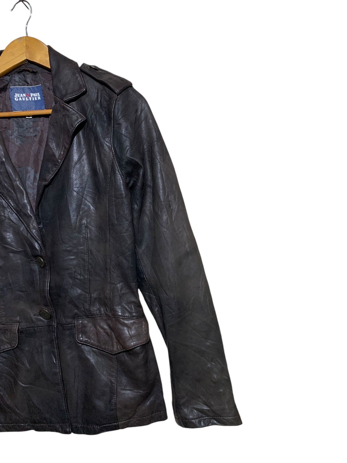 Jean Paul Gaultier 🔥J.P.G LEATHER JACKETS DARK BROWN Size M / US 6-8 / IT 42-44 - 3 Thumbnail