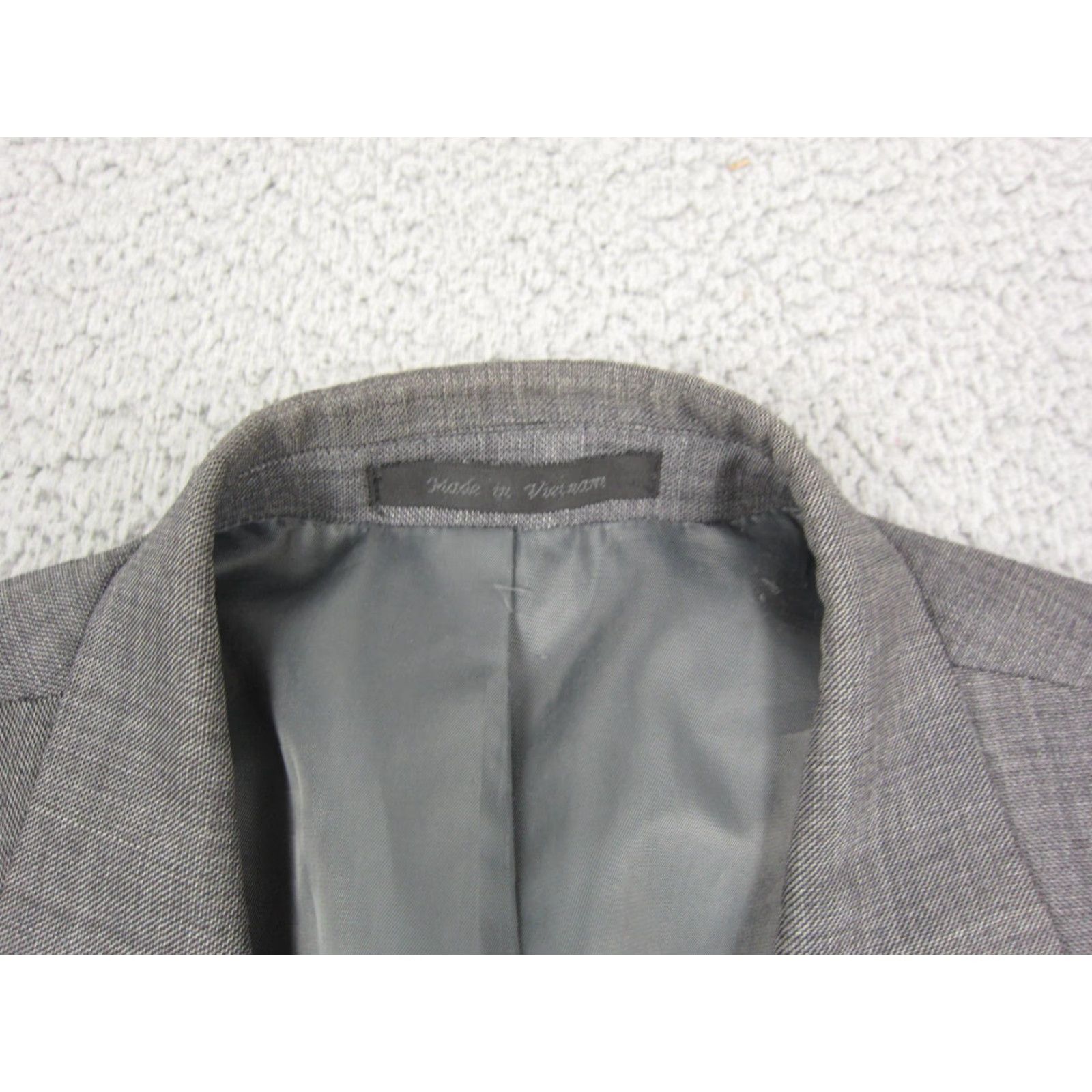 Chaps Chaps Blazer Men 44L Gray Wool Notch 2-Button Single-Breasted Suit Jacket Tuxedo Style Vintage 80s Jacket Coat Short Length - Dry Clean Only Size 44R - 3 Thumbnail