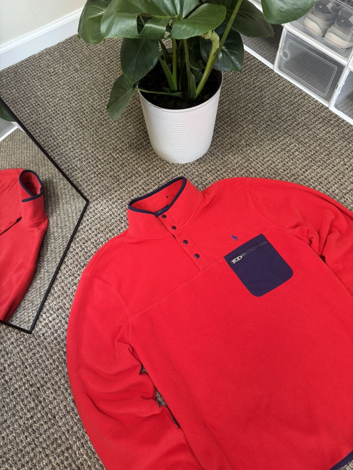 Polo Ralph Lauren Men’s Casual 1/3 Zip Sweater Fleece Polo Ralph Lauren Size US XL / EU 56 / 4 - 3 Thumbnail