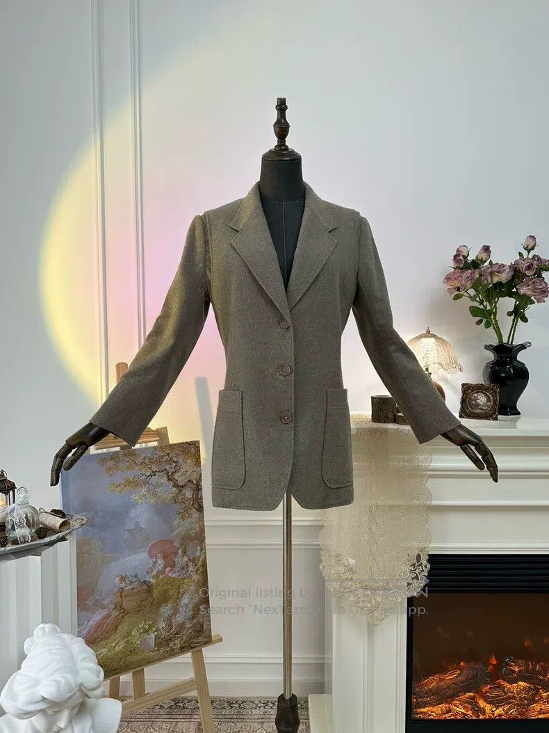 Hermes Hermes Wool and cashmere single-breasted blazer, chestnut Size M / US 6-8 / IT 42-44 - 2 Thumbnail