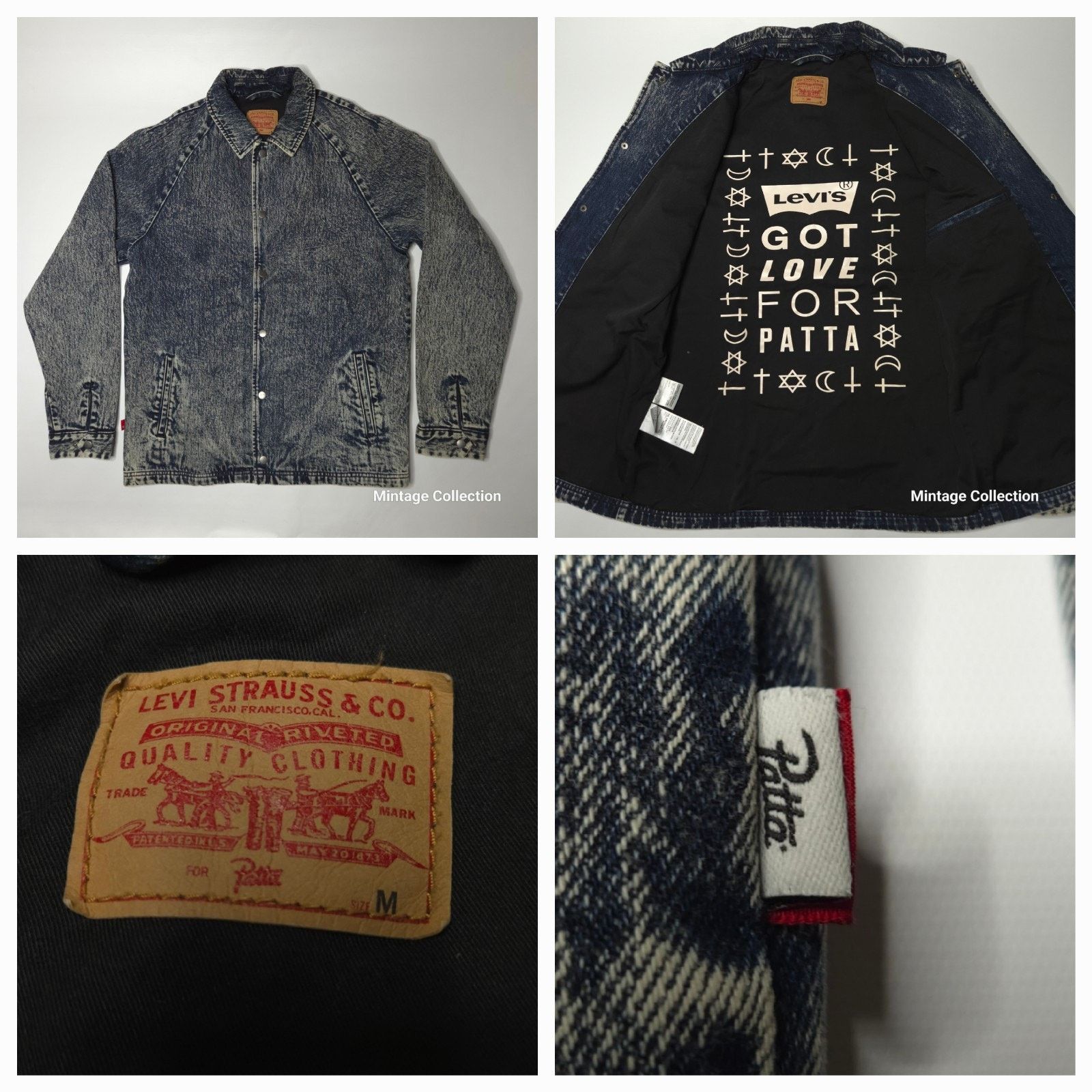 Patta PATTA x LEVI'S ACID WASH DENIM JACKET LINED SNAP BUTTON Sz M Size US M / EU 48-50 / 2 - 1 Thumbnail