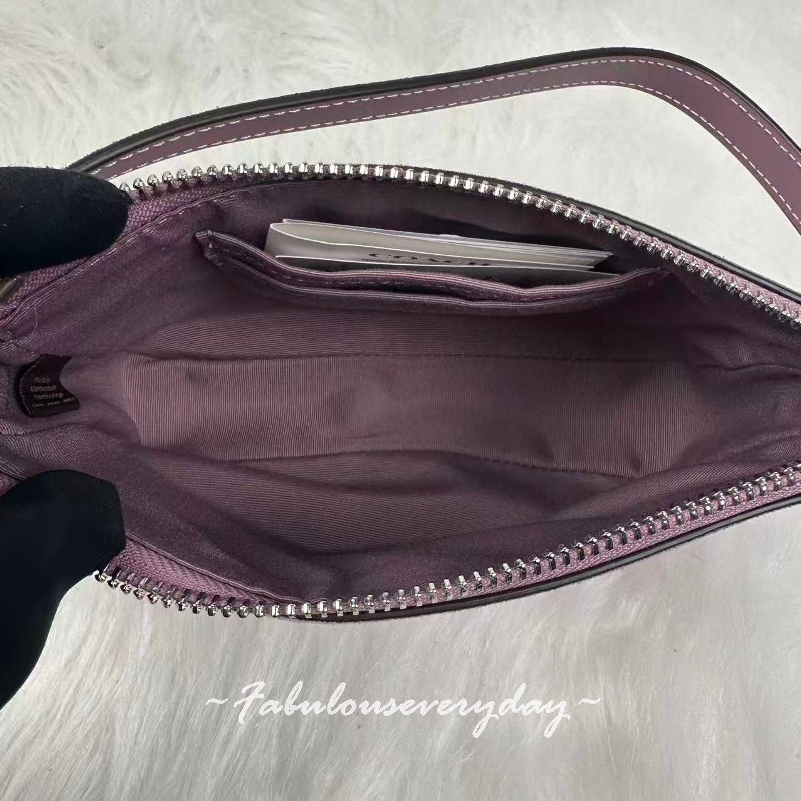 Coach Coach Nolita 19 Shoulder Wristlet Suede/Silver/Light Violet Size ONE SIZE - 8 Thumbnail
