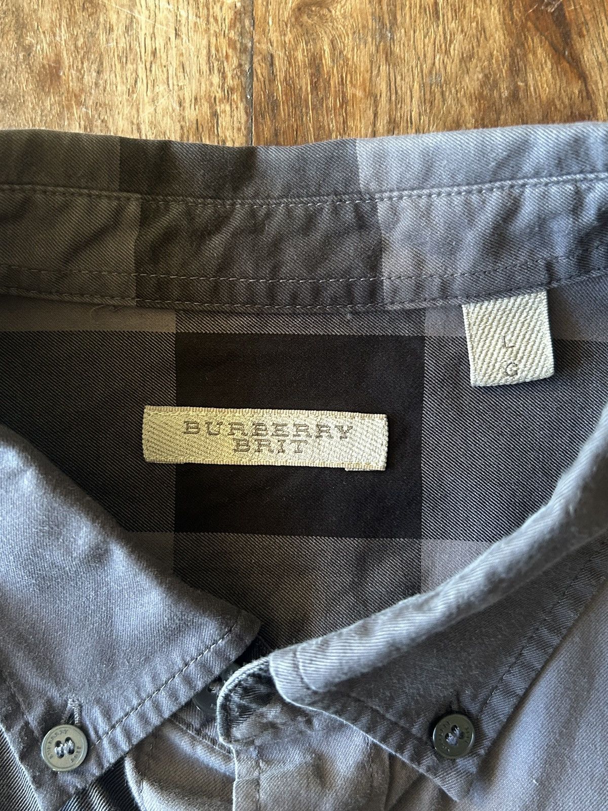 Burberry 2010s Burberry Brit Checkered Grey Black Shirt Size US L / EU 52-54 / 3 - 3 Thumbnail