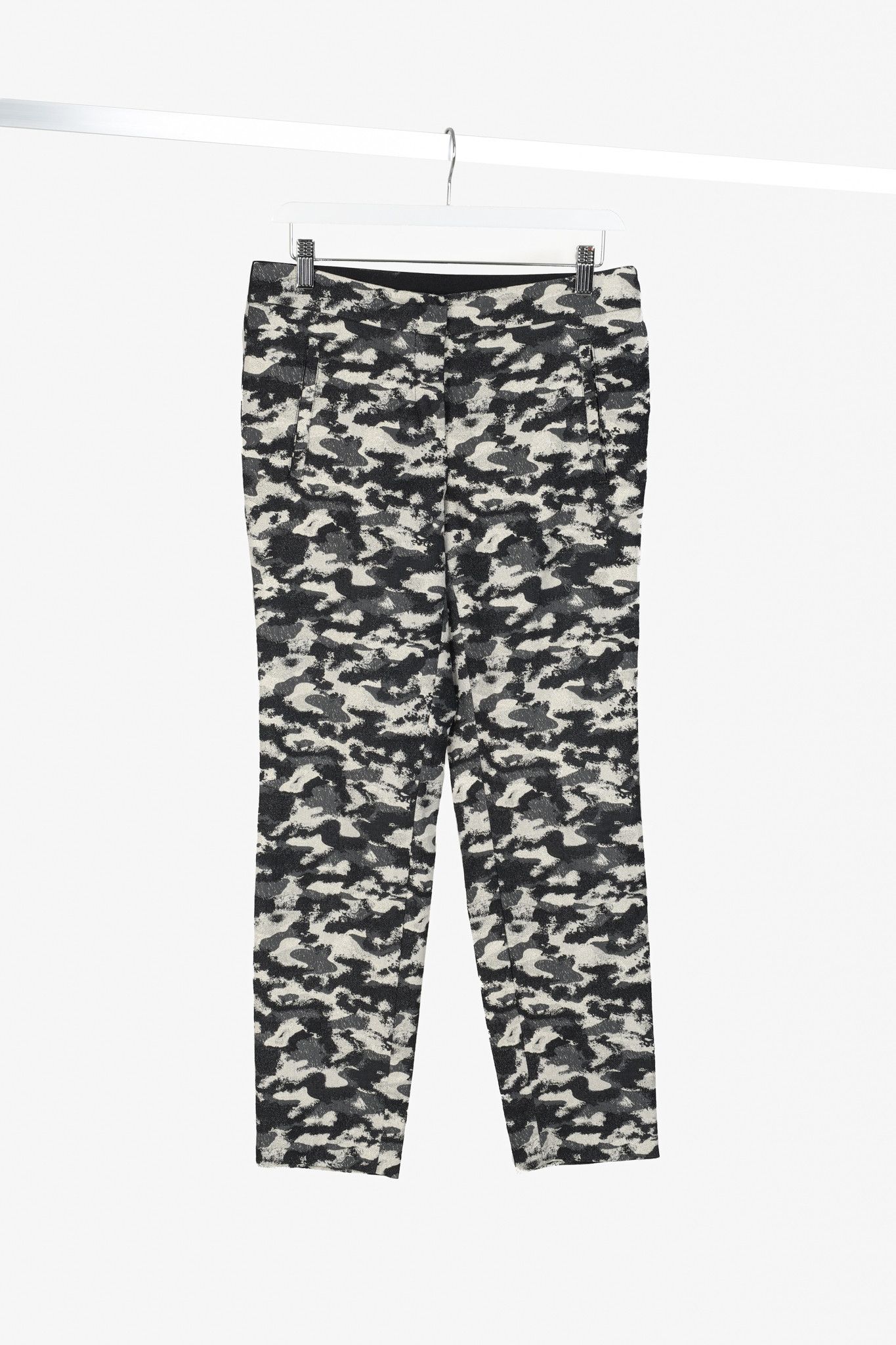 Luisa Cerano Luisa Cerano Champagne Metallic Camouflage Jacquard Pants Size 28" / US 6 / IT 42 - 1 Thumbnail