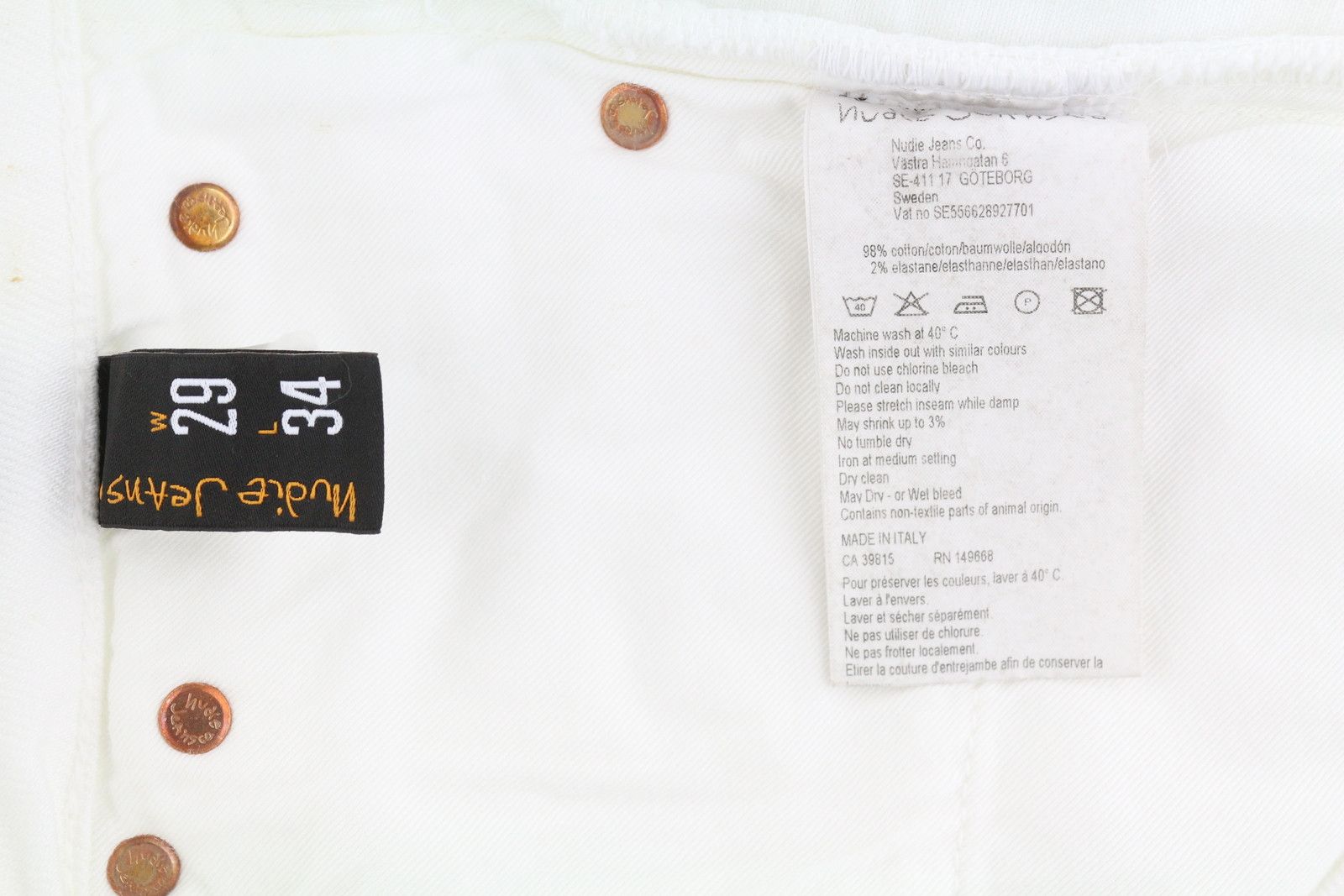 Nudie Jeans LEAN DEAN W29 White Denim Cotton Shorts 83839 Size US 29 - 8 Thumbnail