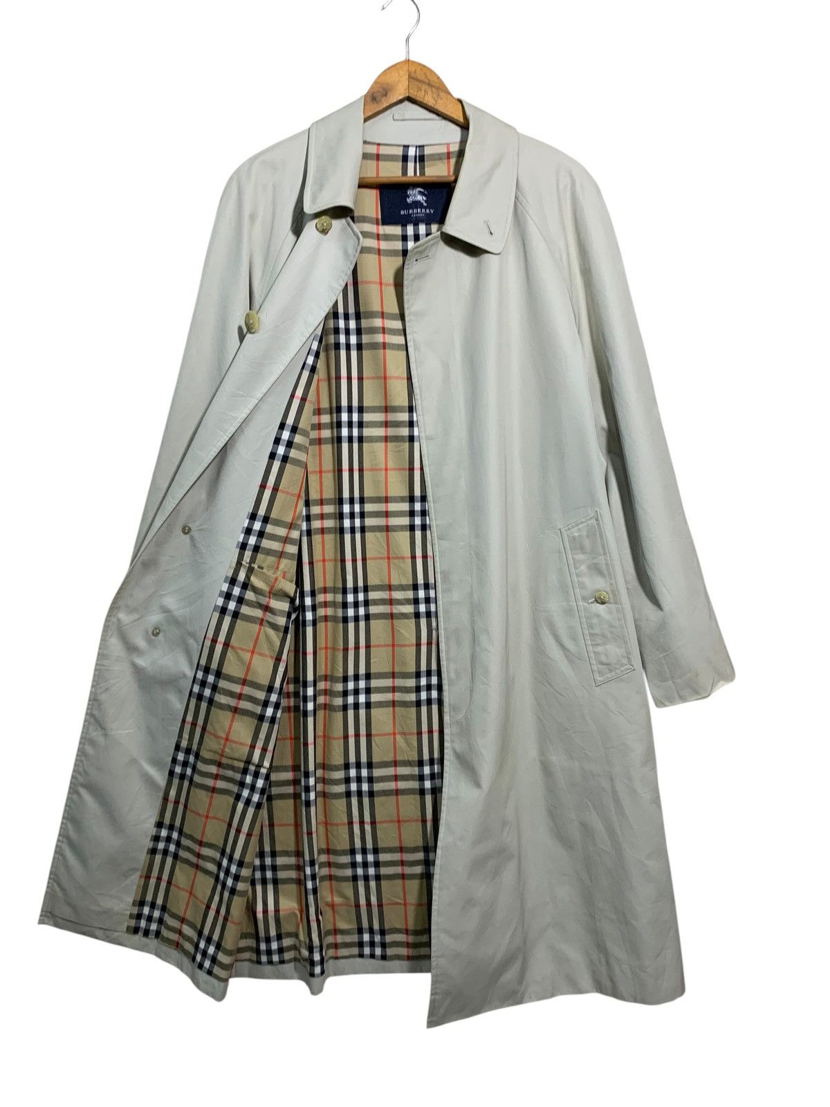 Burberry Prorsum 🔥VTG BURBERRYS NOVACHECK OVERCOATS CREAM WHITE Size US L / EU 52-54 / 3 - 1 Thumbnail