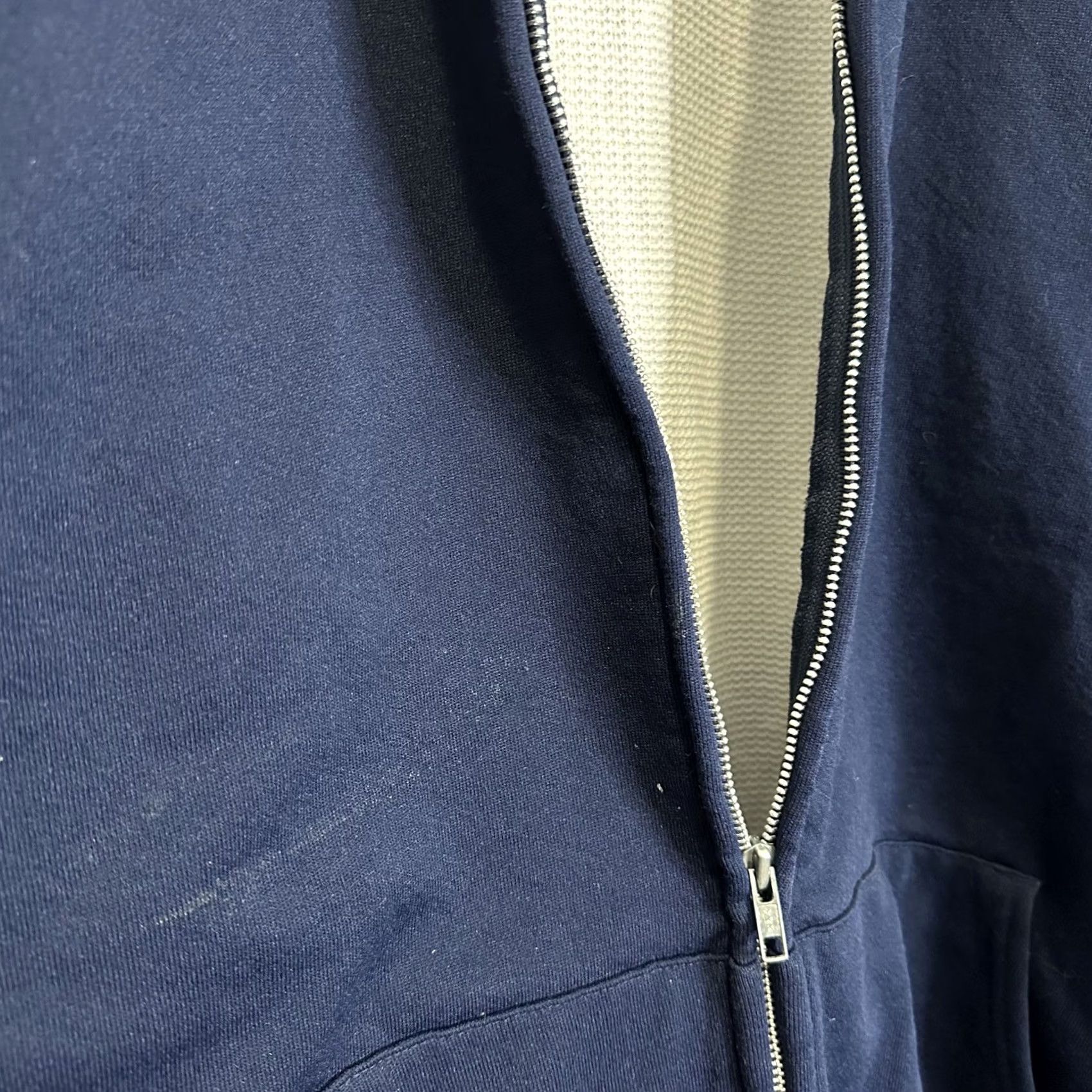 Vintage VINTAGE Pluma Hoodie Knit Zip-Up Navy Blue White XL 90s Thermal Hooded Men’s Jacket Size US XL / EU 56 / 4 - 6 Thumbnail