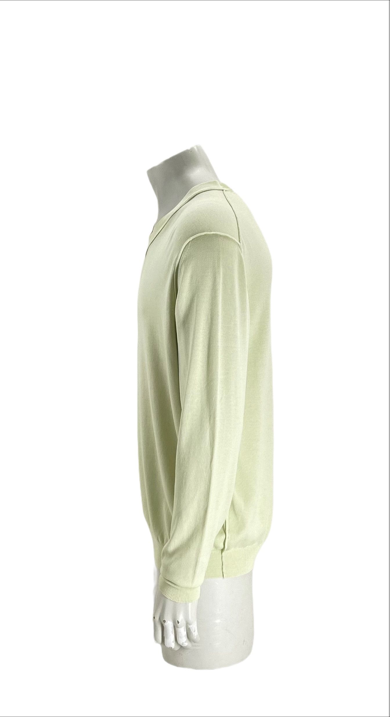 C.P. Company CP Company Light Green V-Neck Cotton Knitwear Size US XXL / EU 58 / 5 - 2 Thumbnail