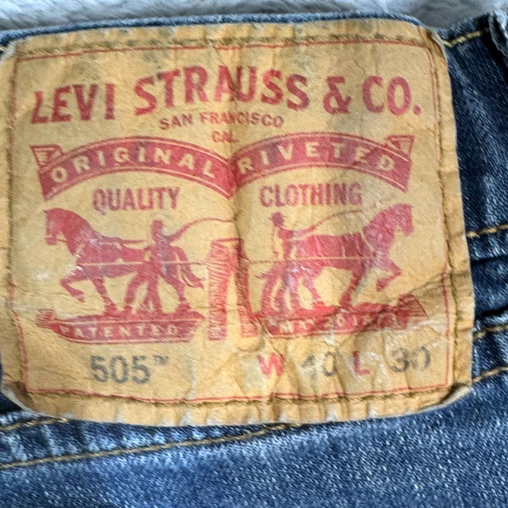 Levi's Levi's 505 Jeans Blue Denim Stretch Regular Fit Straight Leg 40 X 32 Mens M1730 Size US 40 / EU 56 - 3 Thumbnail