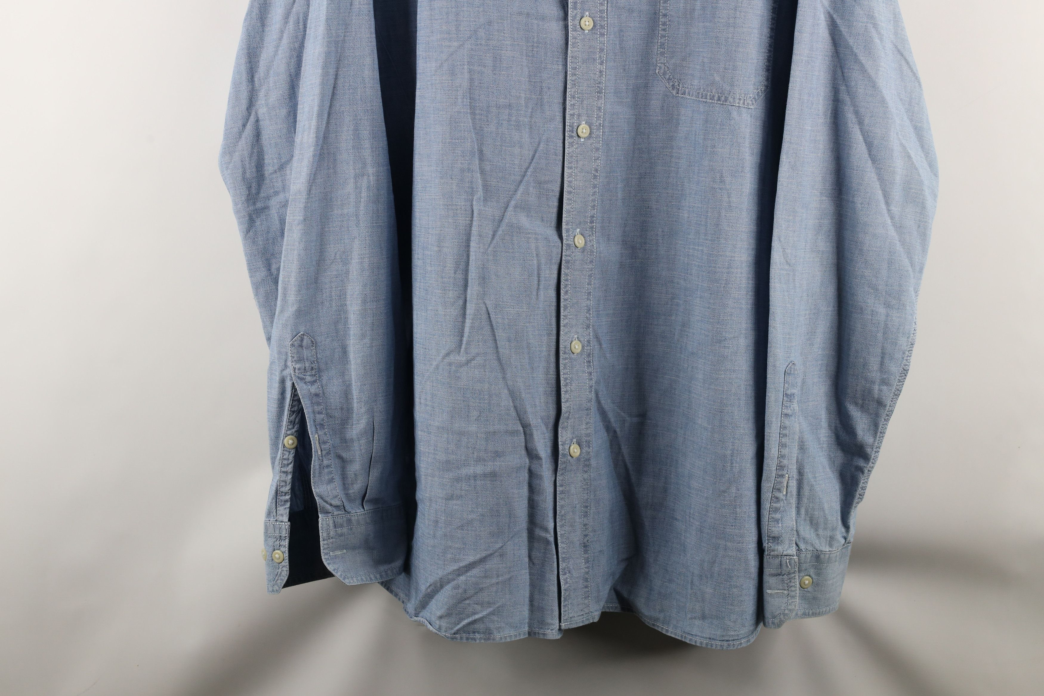 Lands' End × Vintage Vintage 90s Lands End Collared Button Down Shirt Blue Size US XXL / EU 58 / 5 - 3 Thumbnail