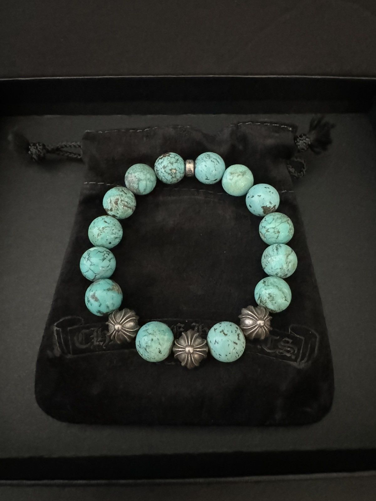Chrome Hearts Chrome Hearts Turquoise Bead Bracelet 12mm Large Size ONE SIZE - 1 Thumbnail