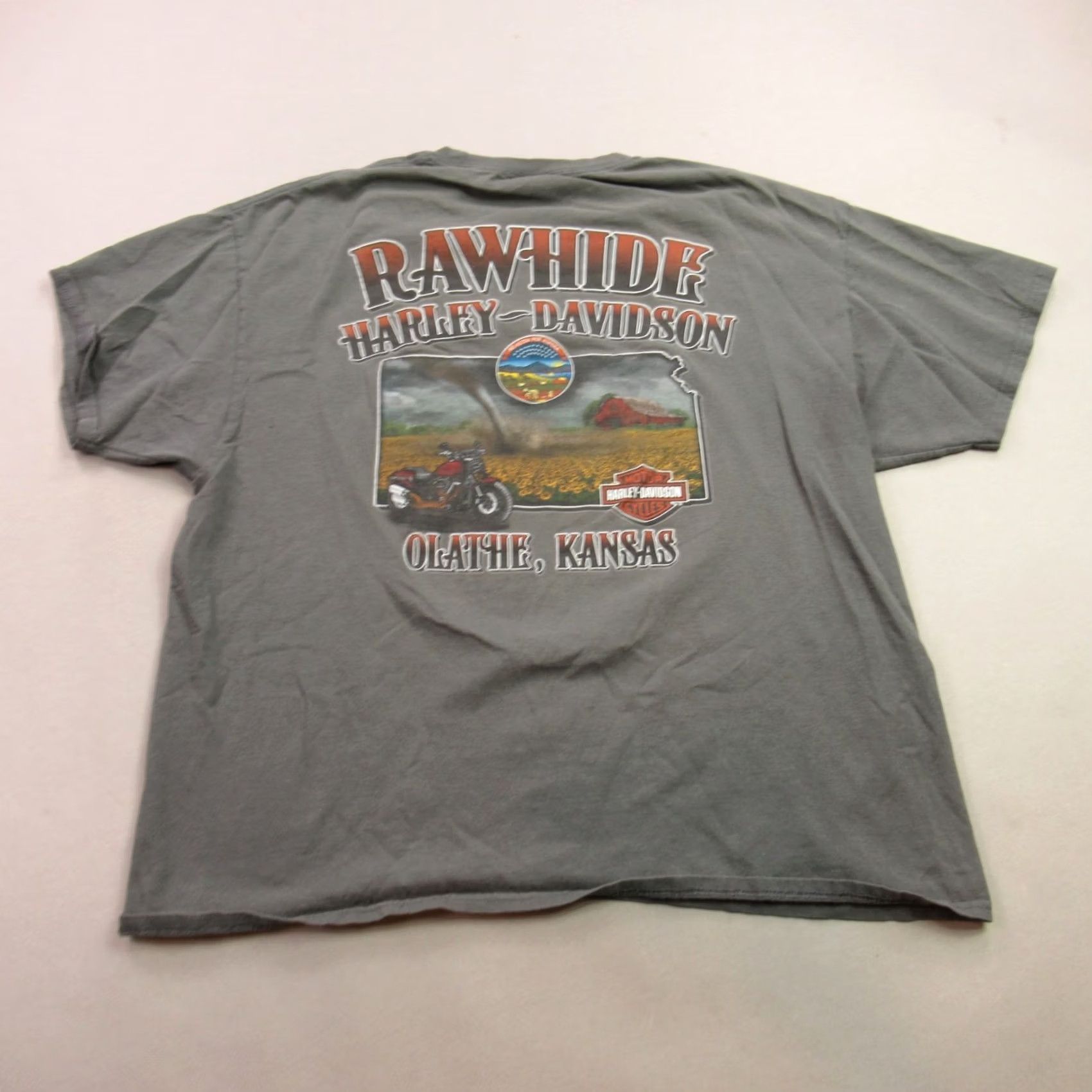 Harley Davidson Harley-Davidson Shirt XL Mens Short Sleeve Crew Neck Gray N/A Kansas Size US XL / EU 56 / 4 - 7 Thumbnail