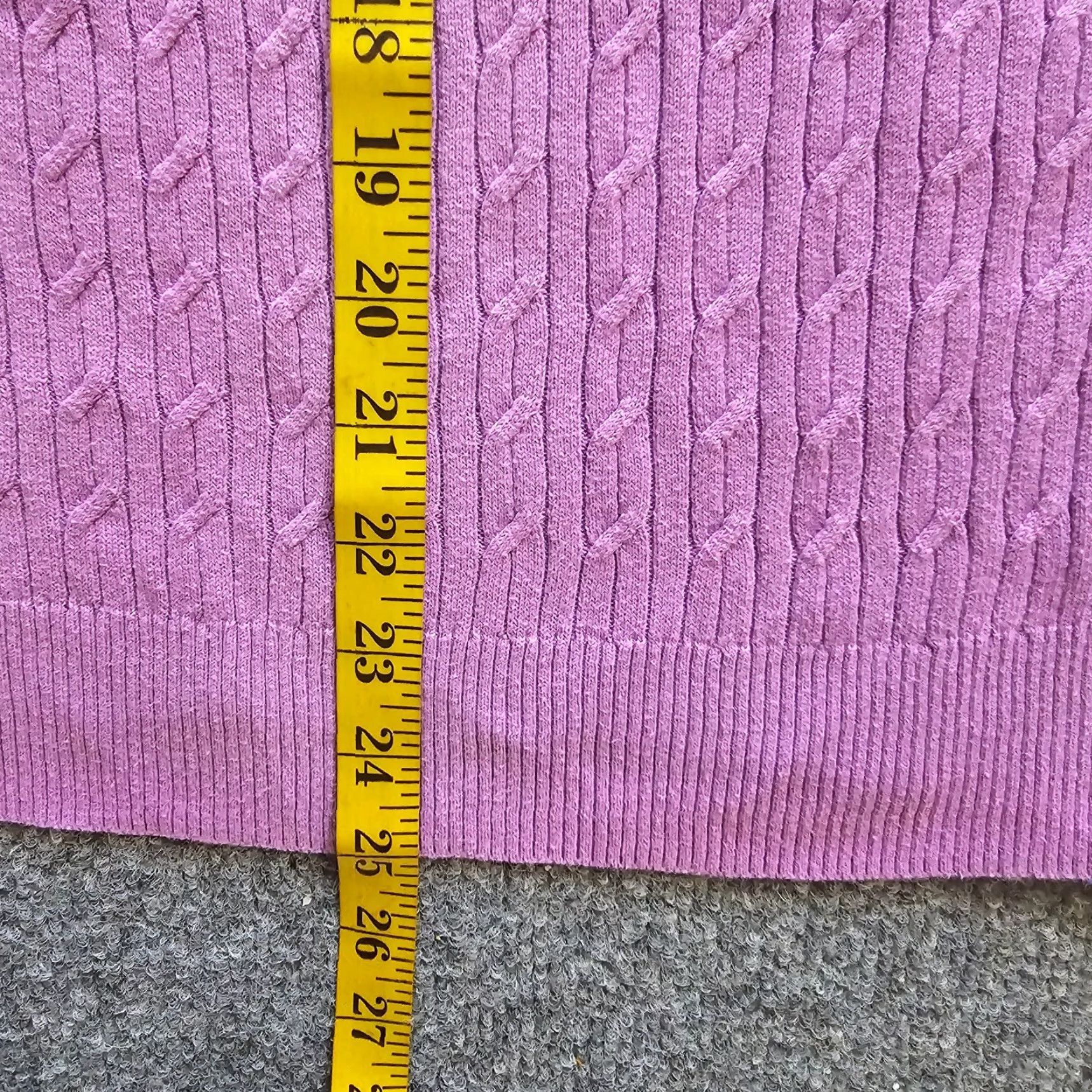 Talbots Talbots Sweater Top Womens 1X Purple Cable Knit Round Neck 3/4 Sleeve Stretch Casual Pullover Womens Size XL / US 12-14 / IT 48-50 - 6 Thumbnail