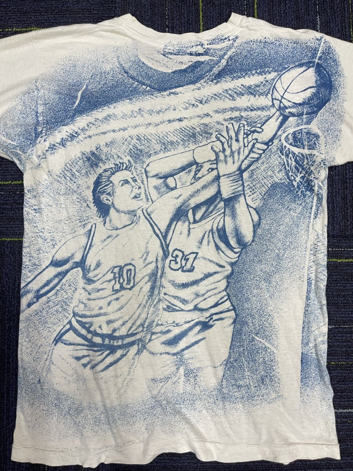 NBA × Vintage VINTAGE KENTUCKY WILDCATS 80s AOP STREETWEAR T SHIRT Size US L / EU 52-54 / 3 - 7 Thumbnail