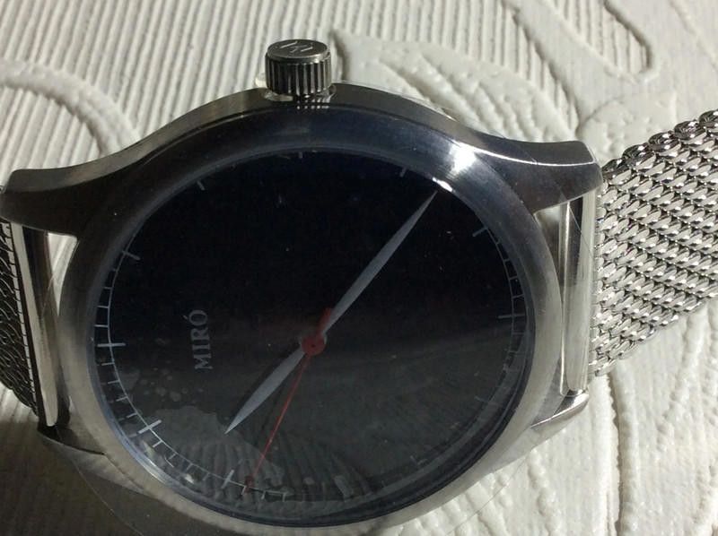 Designer Miro men's black dail mesh strainless steel braclete watch Size ONE SIZE - 4 Thumbnail
