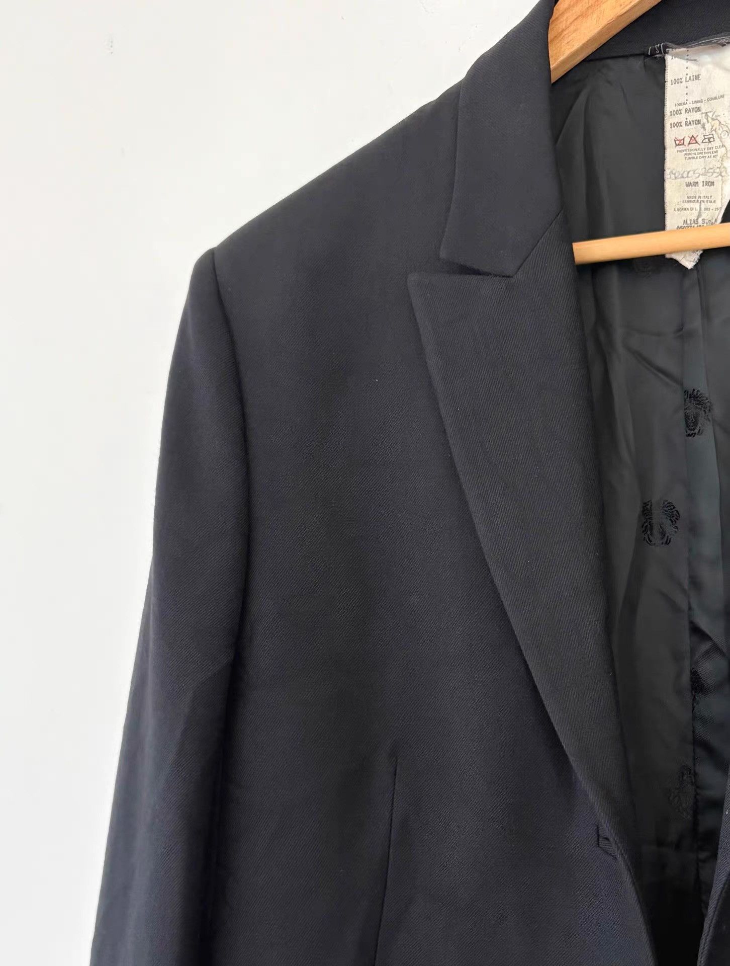 Versace Gianni Versace Men's Dark Pattern Wool Blazer Ｑ21 Size 46R - 4 Thumbnail
