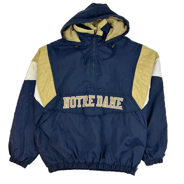 image of Vintage Notre Dame Majestic Anorak Jacket in Blue, Men's (Size XL)