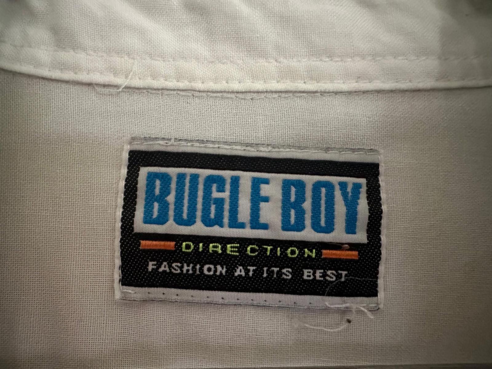 Designer 90s Bugle Boy Mens shirt M Button Surf Beach Geo 80s Vintage Size US M / EU 48-50 / 2 - 3 Thumbnail
