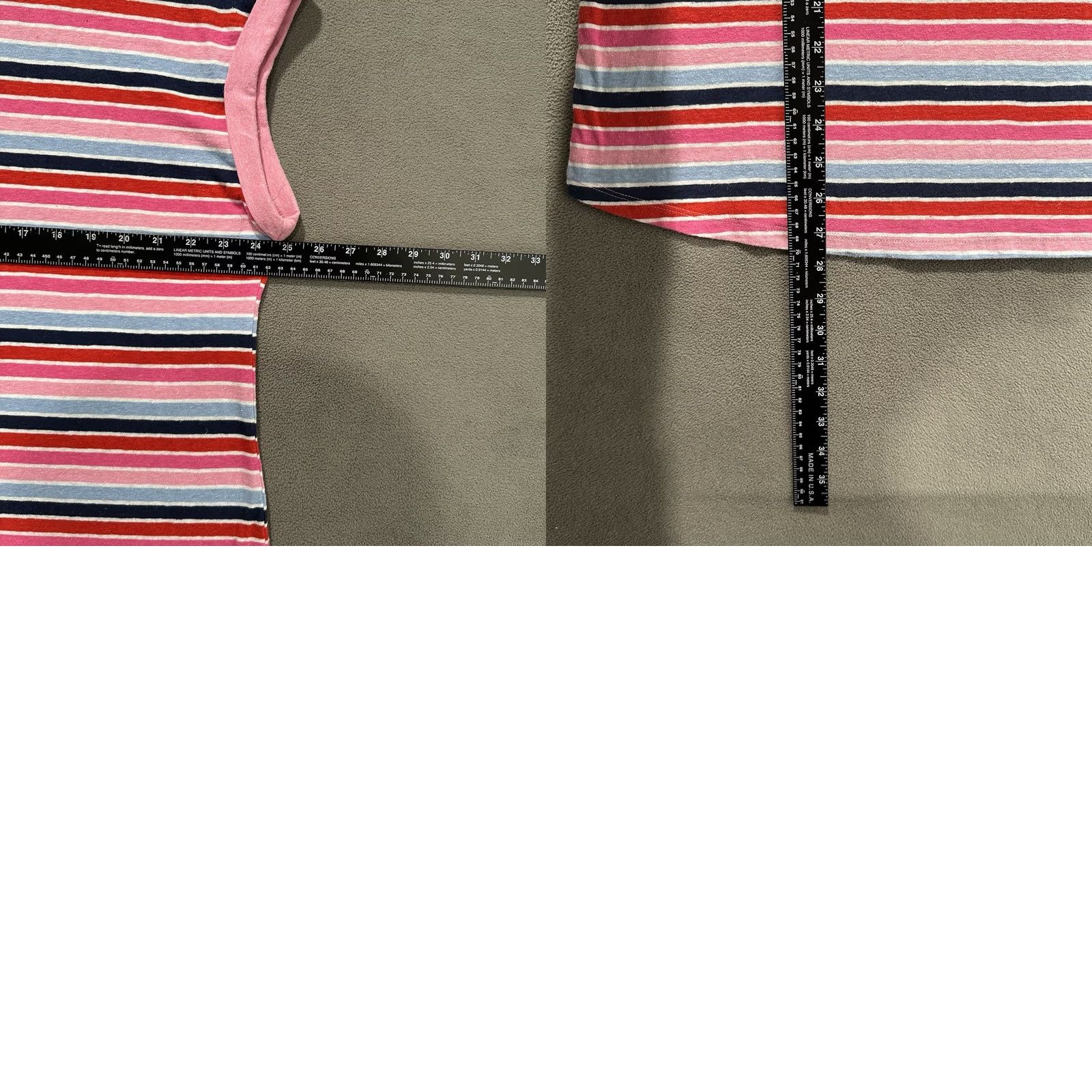 Talbots Talbots Tee Womens 2X Pink Top Plus Drop Shoulder Neck Isla Stripe Linen Blend EUC Size XXL / US 16-18 / IT 52-54 - 8 Thumbnail