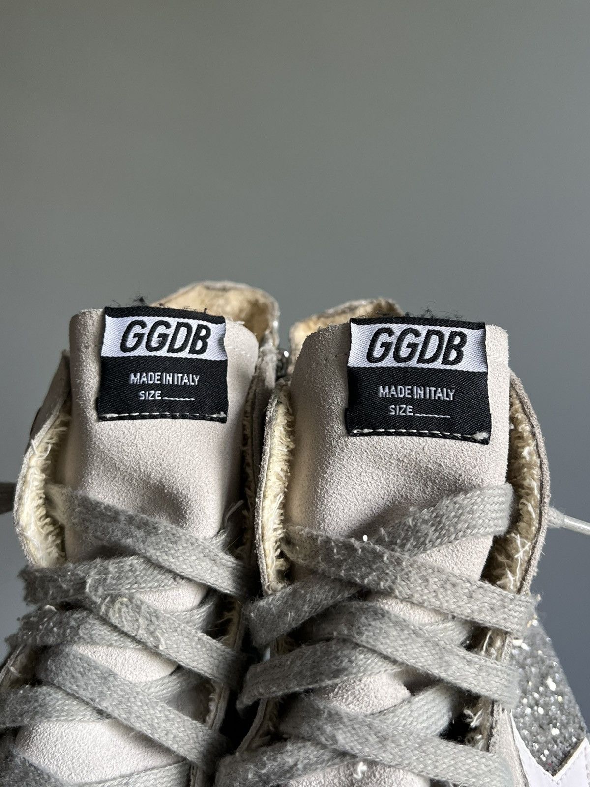 Golden Goose Golden Goose Superstar Glitter Silver High-Top Sneakers Size US 12.5 / EU 45-46 - 5 Thumbnail