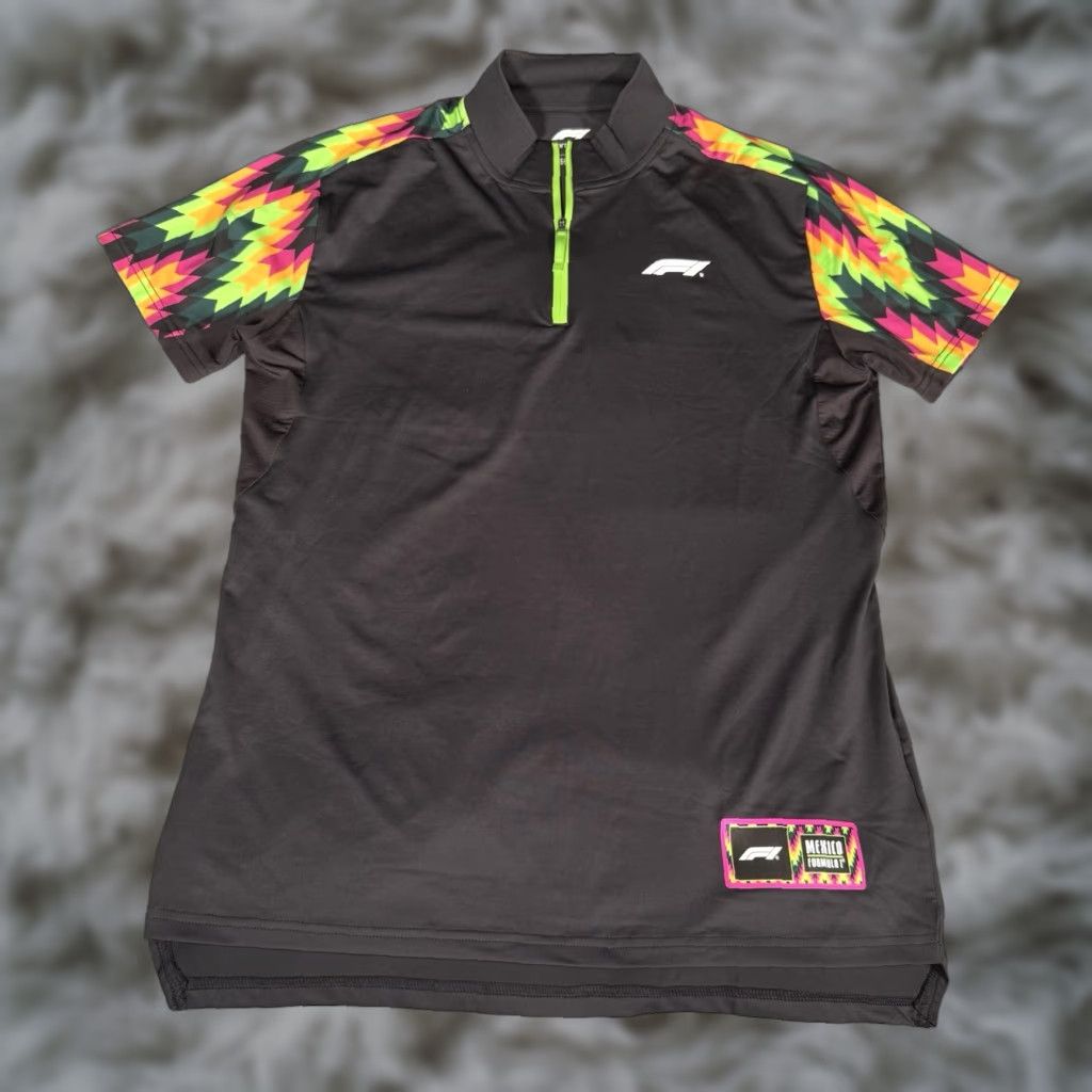 Vintage Formula 1 Mexico Racing Shirt Mens Medium 1/4 Zip Athletic Stretch Black Size US M / EU 48-50 / 2 - 1 Thumbnail