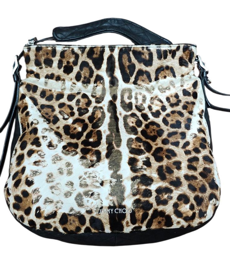 Jimmy Choo Jimmy Choo Animal Print Hobo Bag Fur & Leather Designer Size ONE SIZE - 8 Thumbnail