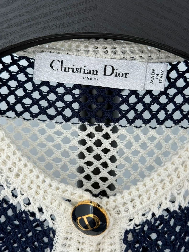 Dior Dior Classic CD buckle hollow striped knitted cardigan coa Size XS / US 0-2 / IT 36-38 - 3 Thumbnail