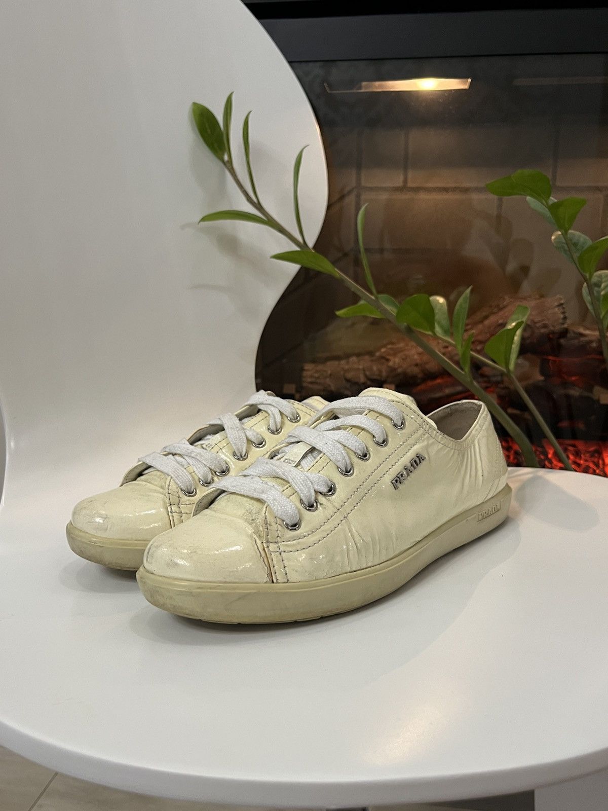 Prada 🔥00's Prada Americas Cup Painted Thrashed Vintage Sneakers Size US 6.5 / EU 39-40 - 6 Thumbnail