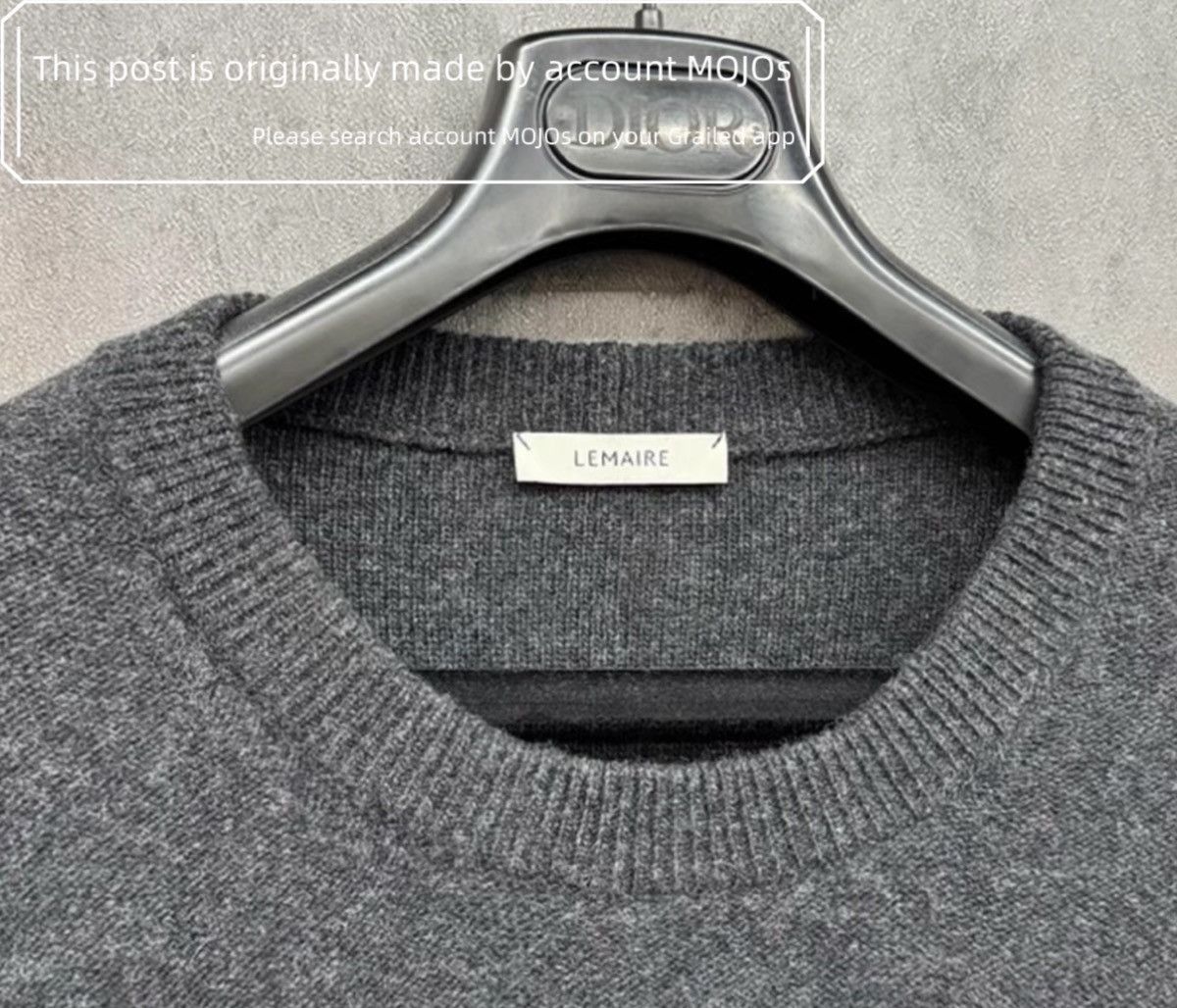 Lemaire Sz M Lemaire Classic Plain Dark Gray Knitwear mojos00404 Size US M / EU 48-50 / 2 - 2 Thumbnail