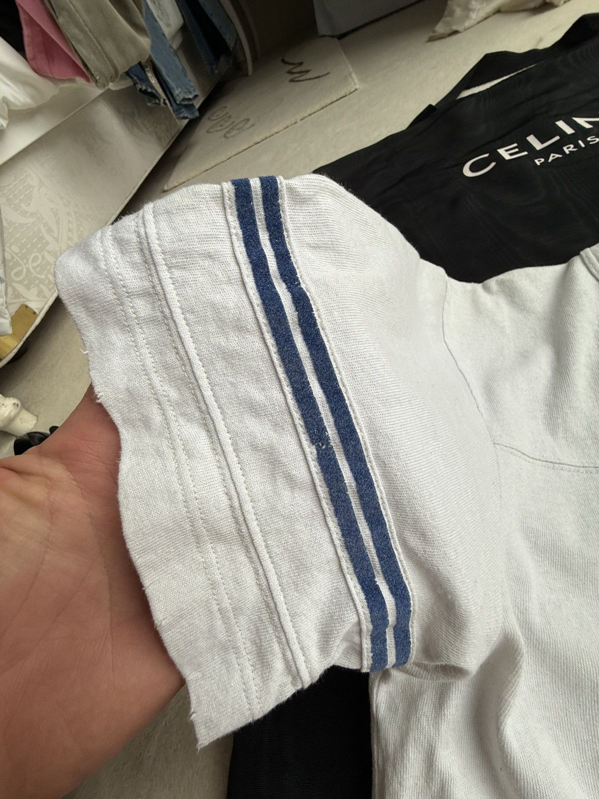 Saint Laurent Paris Saint Laurent 50’s signature logo t shirt M blue white Size US M / EU 48-50 / 2 - 20 Thumbnail