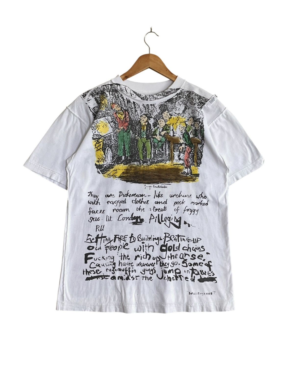 If Six Was Nine Rare Design Vintage Seditionaries Full Print T-shirt 1990s Size US M / EU 48-50 / 2 - 1 Thumbnail