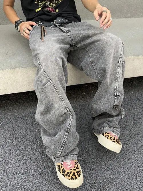 Japanese Brand Faded Baggy Denim Jeans Loose fit Size US 34 / EU 50 - 1 Thumbnail