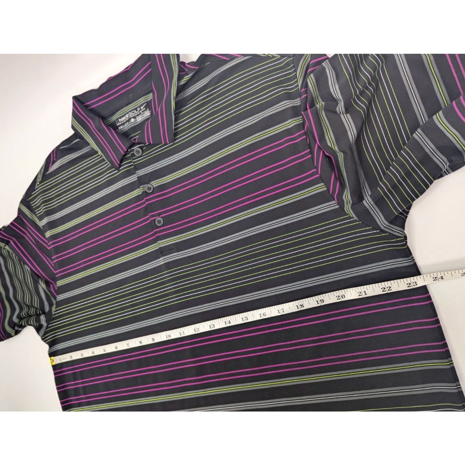 Nike Nike Golf Polo Shirt Short Sleeve Dri-Fit Stripe Black 360183-010 Men's Large Size US L / EU 52-54 / 3 - 5 Thumbnail