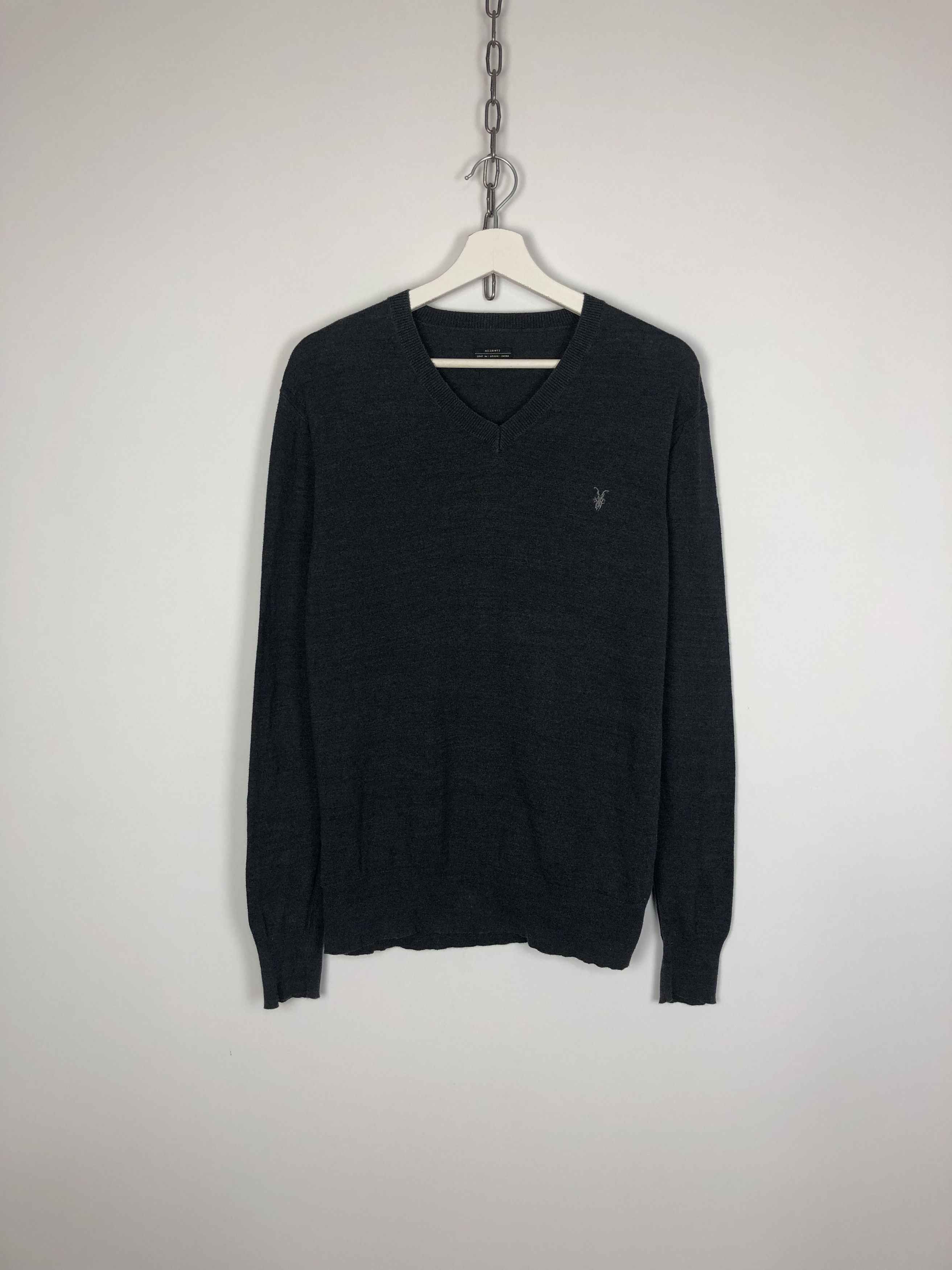 Allsaints Allsaints Fritz V-Neck Sweater Pullover Gray size S Size US S / EU 44-46 / 1 - 1 Thumbnail
