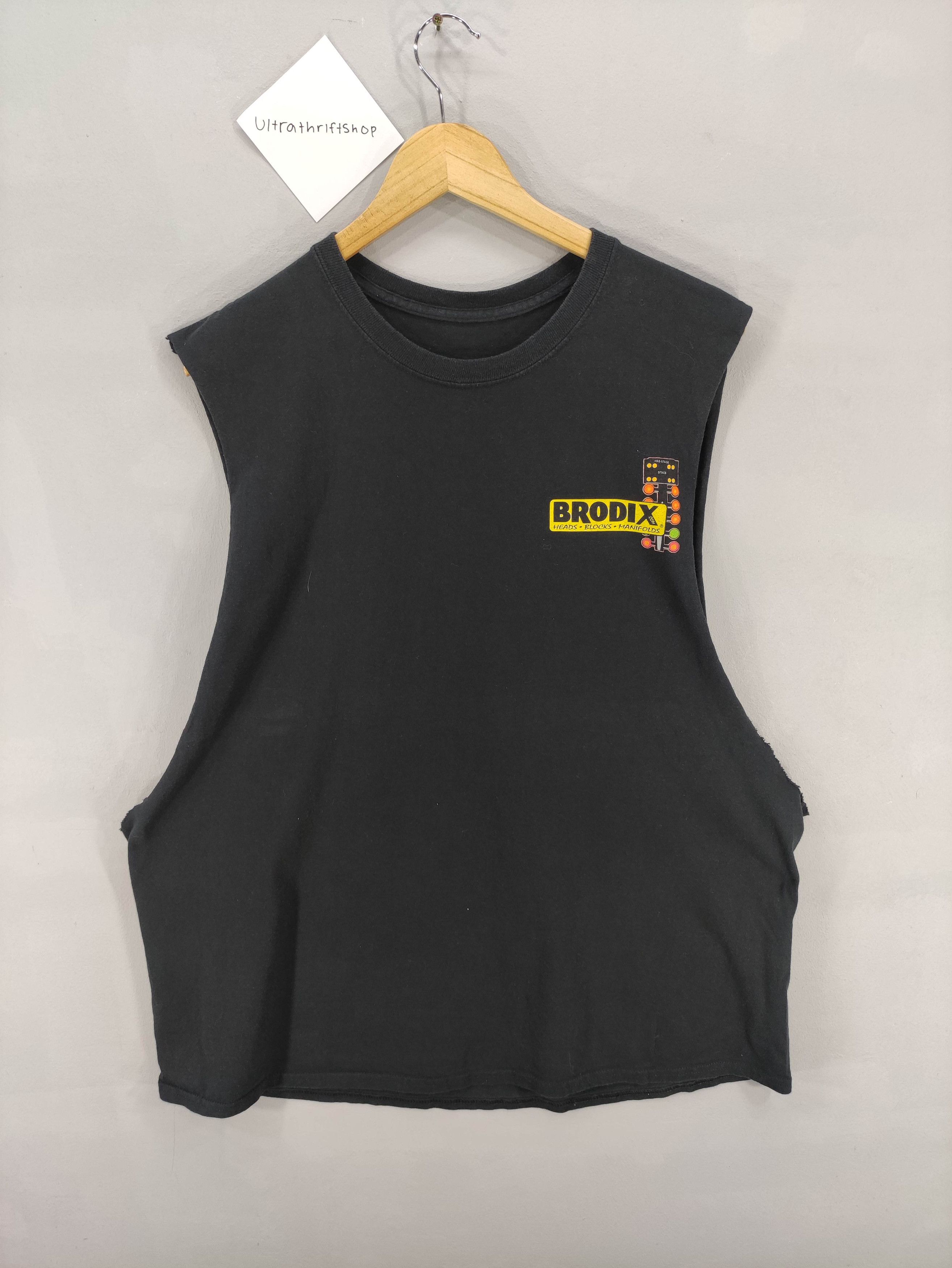 Vintage Vintage Brodix Big Logo Cut Sleeve Distressed Tank Top Size US XL / EU 56 / 4 - 1 Thumbnail