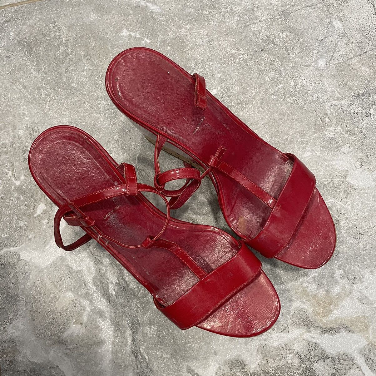 Prada × Vintage 39 PRADA Miu shoes Coral Pink Patent slip Slingback sandals Size US 9 / IT 39 - 7 Thumbnail