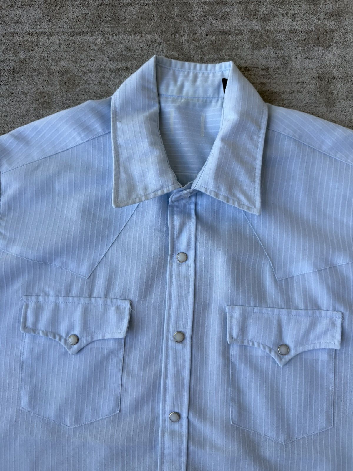 Vintage 70s Pearl Snap Pinstripe Western Short Sleeve Button Up Size US L / EU 52-54 / 3 - 5 Thumbnail